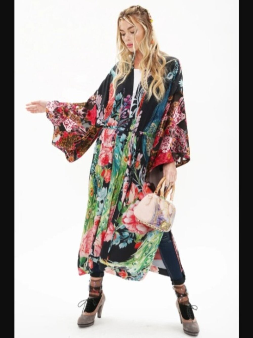 Aratta Sweet Fantasy Black Kimono one size NWT